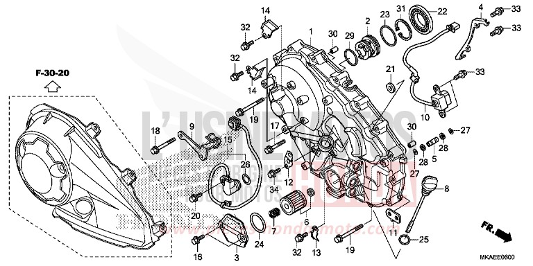 KURBELGEHAEUSEABDECKUNG von Integra 750 PEARL GLARE WHITE (NHB53) von 2017